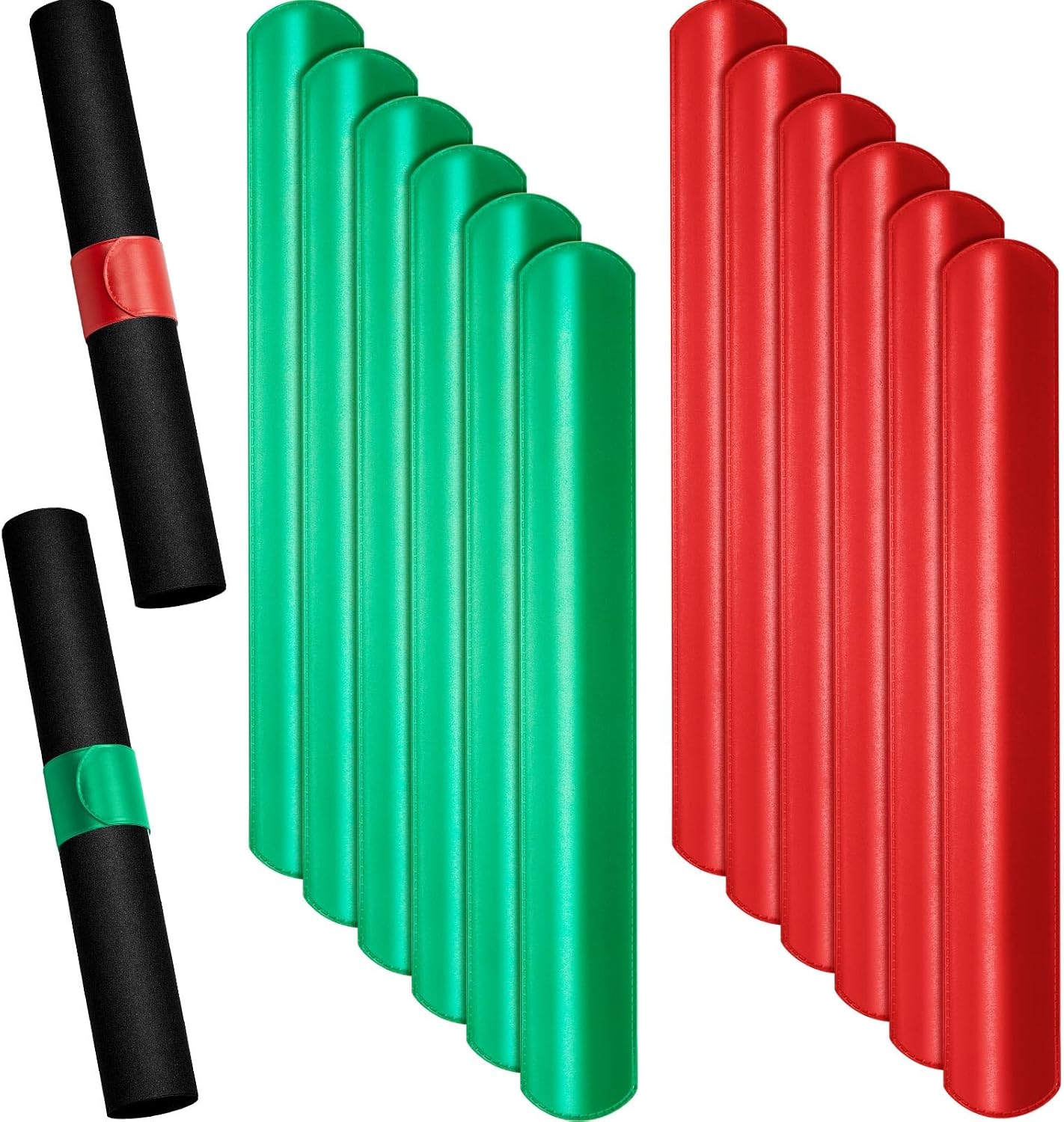 Syhood 12 Pcs Wrapping Paper Roll Holder Clips Holiday Flip Wraps Silicone Snap Bands Covered Metal Strips Flip 1 x 9 Inch for Poster Gift Paper Storage Christmas Holiday Organization