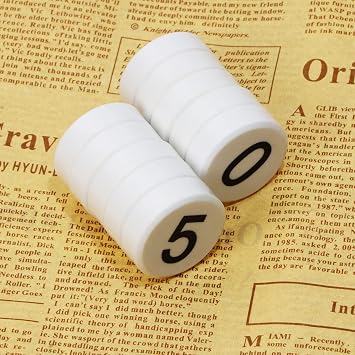 Tupalizy Round 0-9 Number Refrigerator Magnets Fridge Whiteboard Magnetic Pins Stickers Kitchen Home Office School Crafts, 10PCS (White)