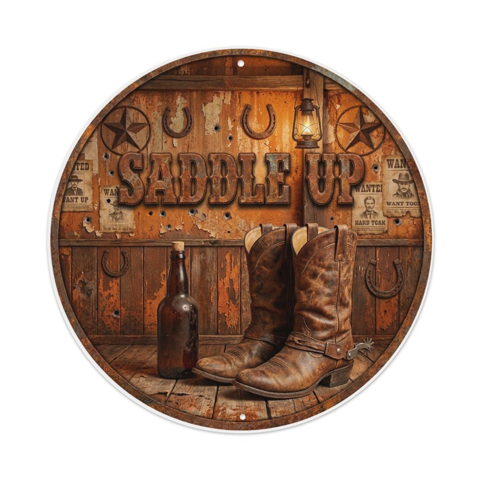 Vintage Beer Wrangler Saddle Up Retro Bar for Pub Metal Tin Sign