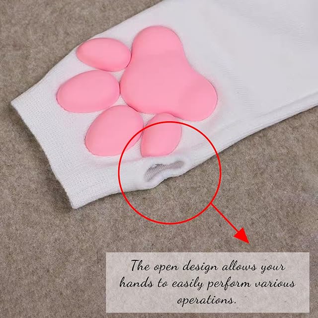 Foto 5 de 6 de SGQTZDZQ Guantes de pata de gato, guantes Therian Paws para niños, ideales para fiestas de cosplay y mucho más