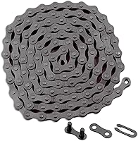 HuGuWdy Single Speed Bike Chain 1/2" x 1/8" 114 Links - Durable BMX MTB Road Bike Replacement, Rust-Resistant Double X-Bridge Design