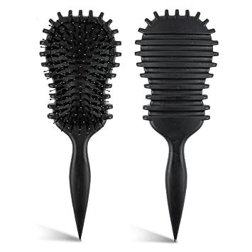 Curly Defining Brush,2025 Curly Hair Brush, Curl Define EdgeLift Brush, Shaping & Defining Curls for Women and Men,Curling Definer for Wet &Dry Hair Black