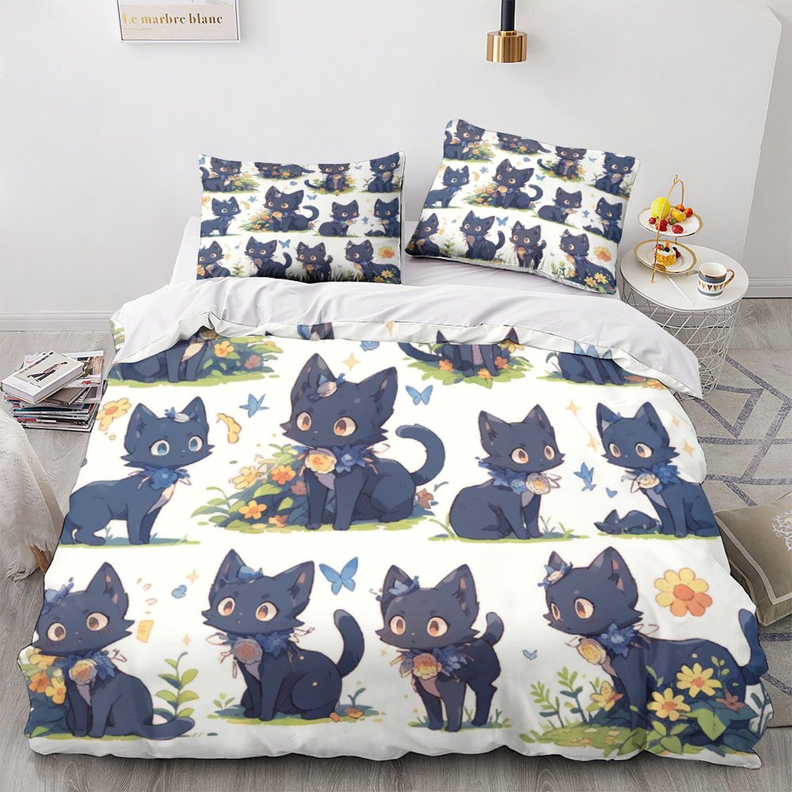 Parure de lit imprimé animal chat bleu russe housse de couette 3D