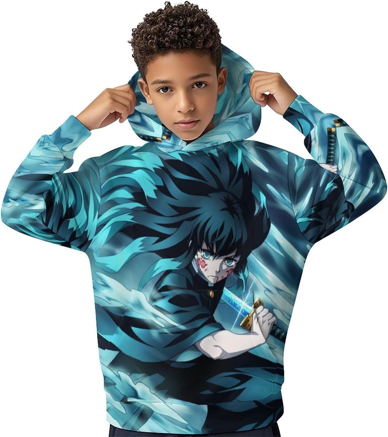 Muichiro Kids' Hoodie 3d Print Sweatshirt Soft Pullover Hooded With Big Pockets For Boys Or Girls