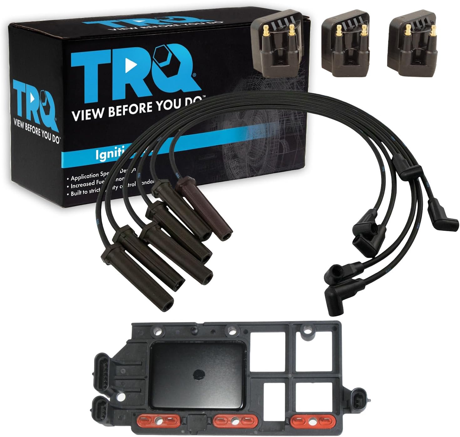 TRQ Ignition Coil Kit 5 Piece Compatible with 2000-2005 Buick Century Chevrolet Impala Malibu Monte Carlo Venture Pontiac Grand Am Grand Prix Montana Oldsmobile Alero Silhouette 2002-2005 Rendezvous