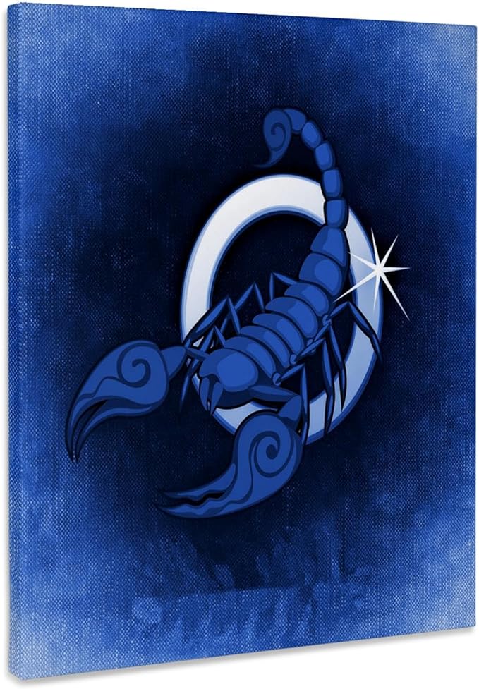 3dRose, Image of Blue Scorpio Sign For October And November, Museum Grade Canvas Wrap 16x20