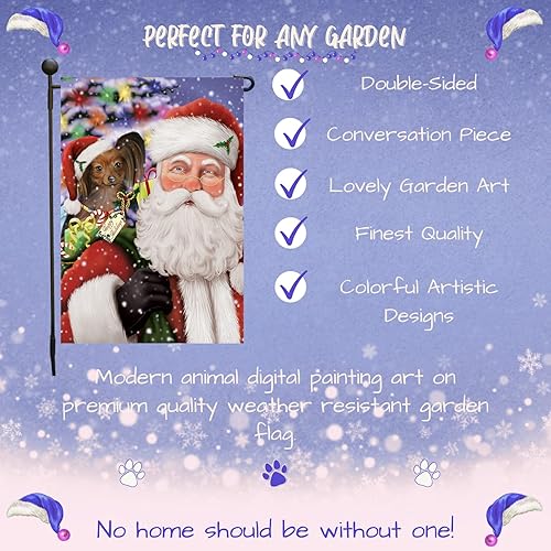 Miniatura 5 de Doggie of the Day Russian Toy Dog Garden Flags - Christmas Santa with Presents - Double Sided - Yard Lawn Spring Decorative Gift - Home Decor 12