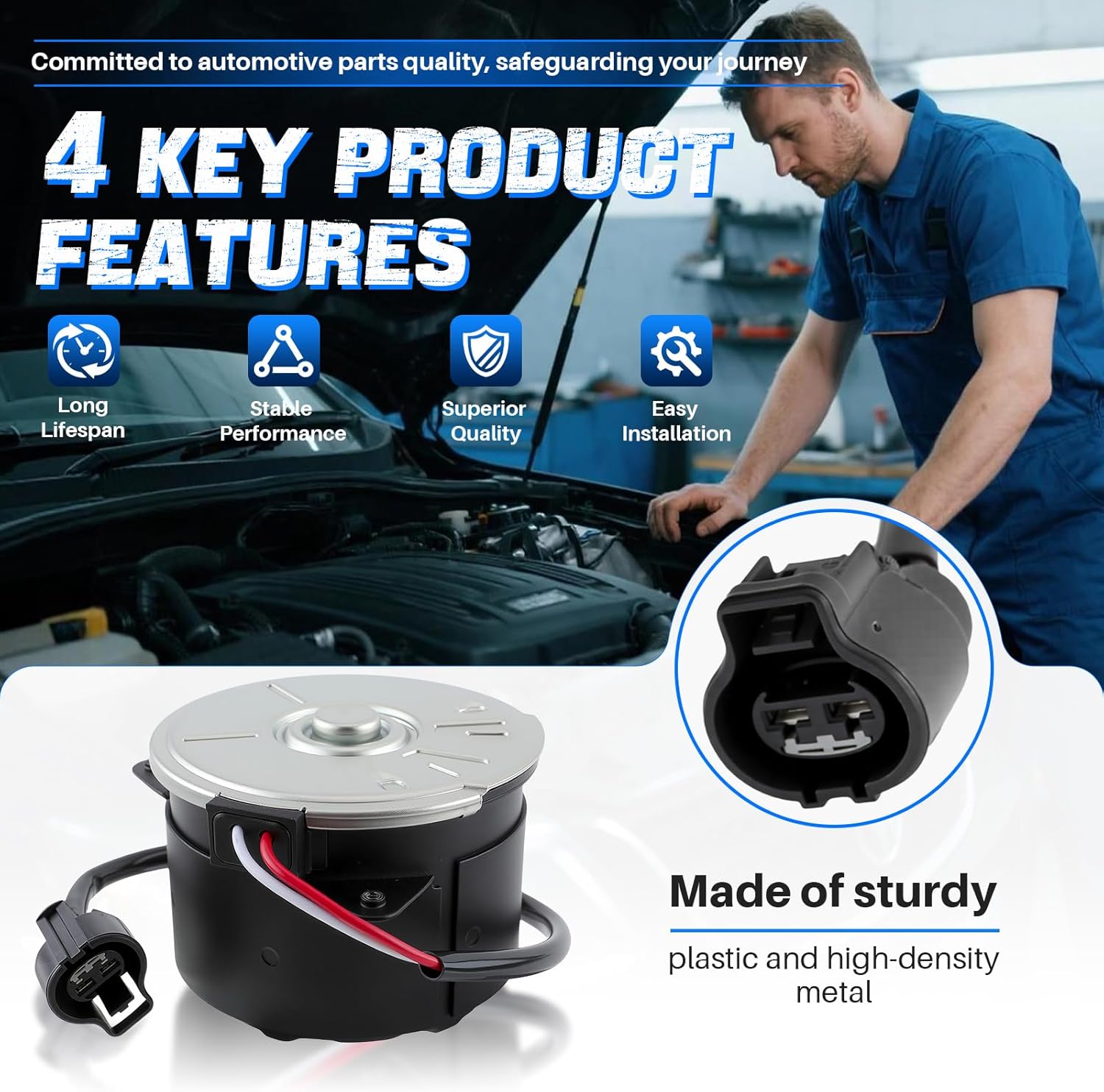 AUTOKAY Radiator Cooling Fan Motor 16363-20400 for Toyota Highlander for Lexus 2006 2007