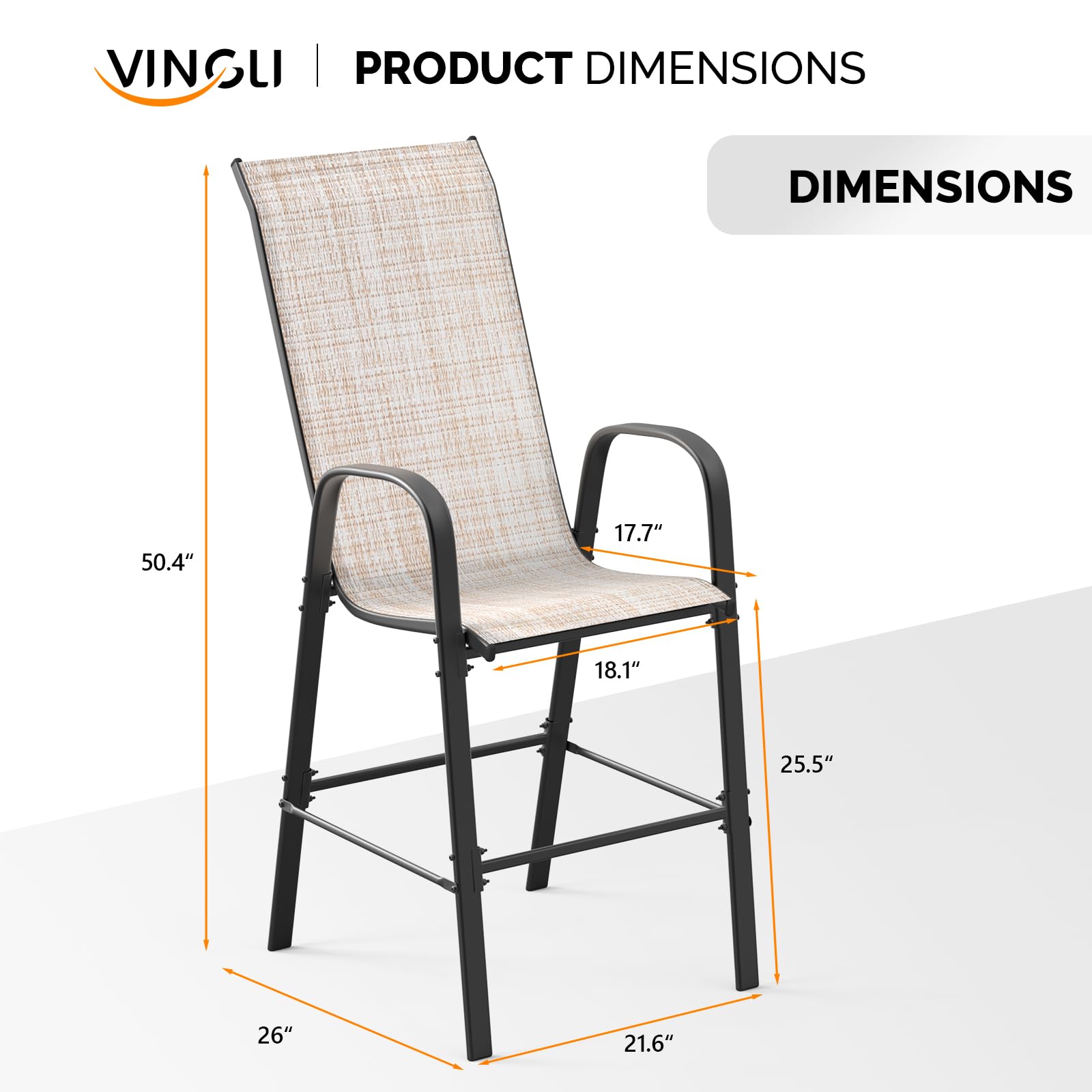 VINGLI Tall Adirondack Chairs Set Of HDPE Adirondack Bar Stools