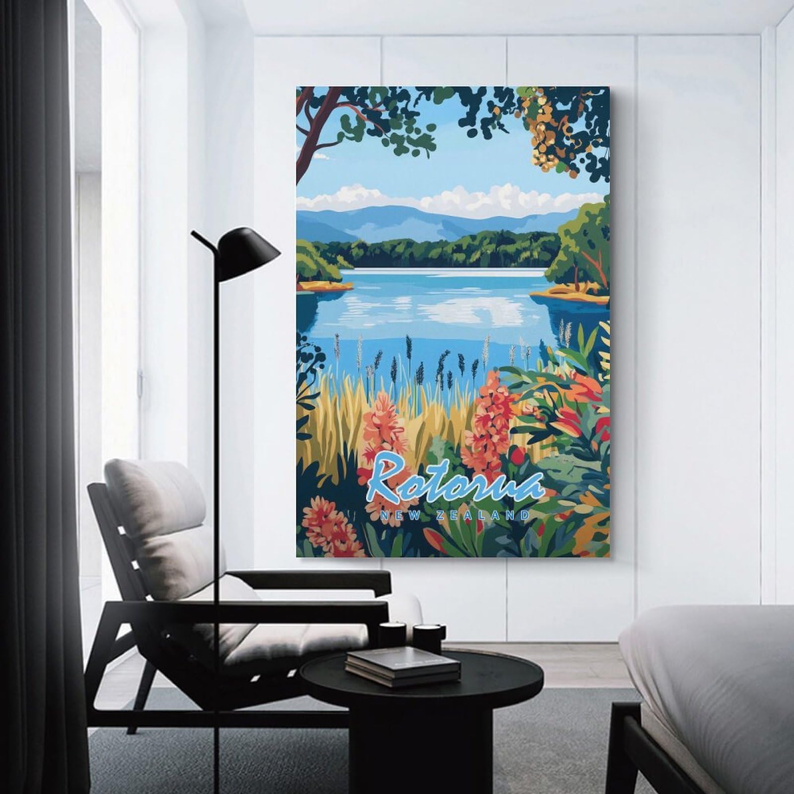 Junmoney Rotorua, New Zealand Landscape(2) Canvas Wall Picture, 20x30inch(50x75cm), for Home, Office, Studio Or Guest Room, A Flexible Wall Accent for Shared Spaces