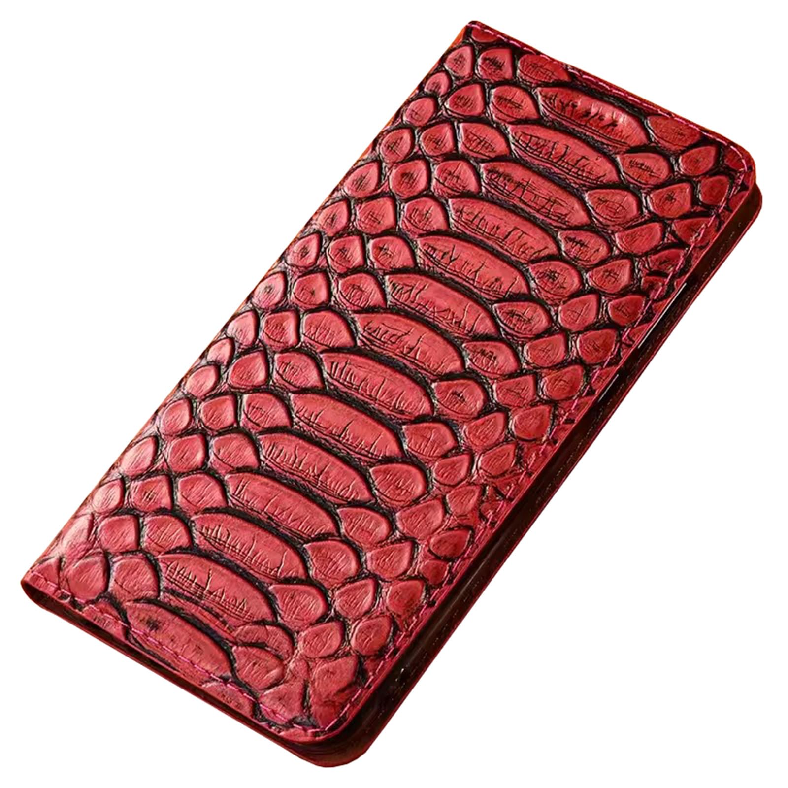 Étui en Cuir Huawei Pura 90 Pro Max, Housse Coque Portefeuille Antichoc Texture Crocodile Rouge