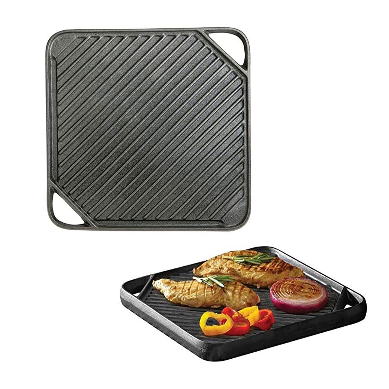 Fonte plaque de gril réversible antiadhésive lavable au lave-vaisselle