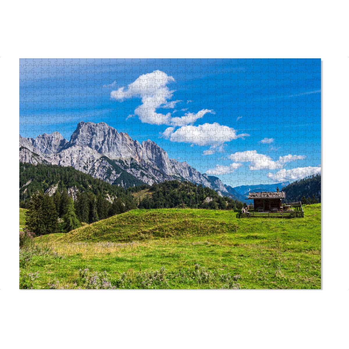 artboxONE-Puzzle XXXL (2000 Teile) Natur Die Litzlalm in Österreich - Puzzle litzlalm almhütte Alpen