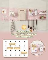 Vista 8 de Metal Pegboard Combination Kit — 4 Carbon Steel Pegboards with 26 Accessories, Pegboard Wall Organizer for Home, Office, Study Room, Kitchen, Garage