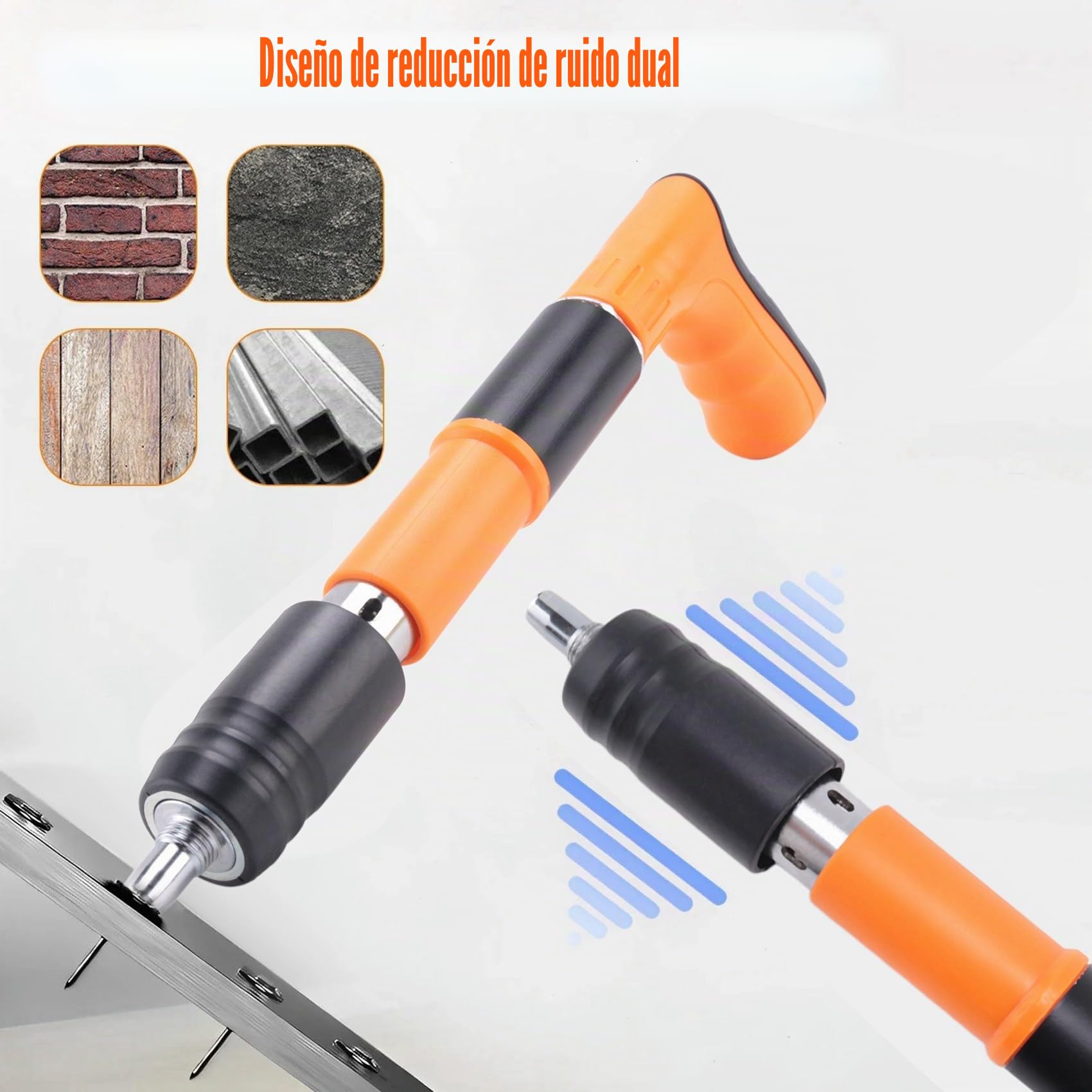 Kit de herramientas de clavadora manual mini de Osmond, máquina de clavos manual, juego de herramientas de sujeción, máquina de clavos de aire, clavadora de pared de cemento ajustable para carpintería