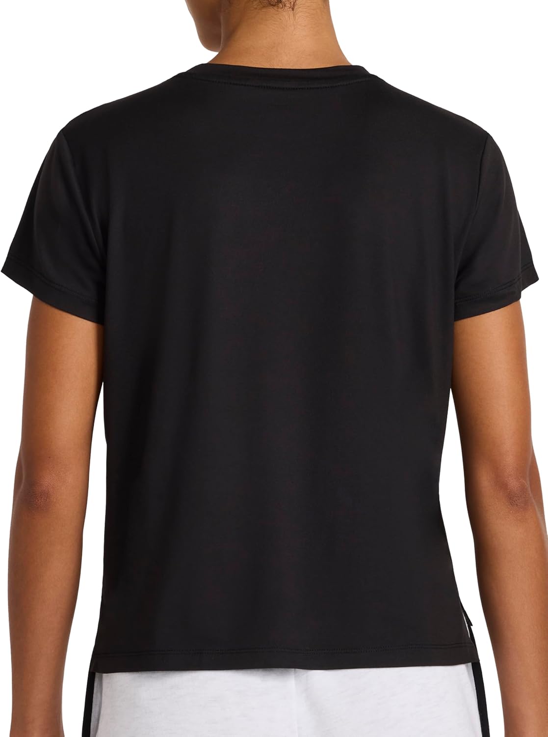 Reebok Womens Lockup Striped Cropped Crewneck T-Shirt - Image 2