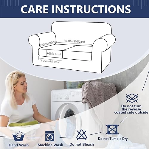 Miniatura 6 de hyha Fundas de cojín impermeables para sofá, resistentes al desgaste, fundas de sofá antideslizantes, lavables, suave y grueso, protector de muebles