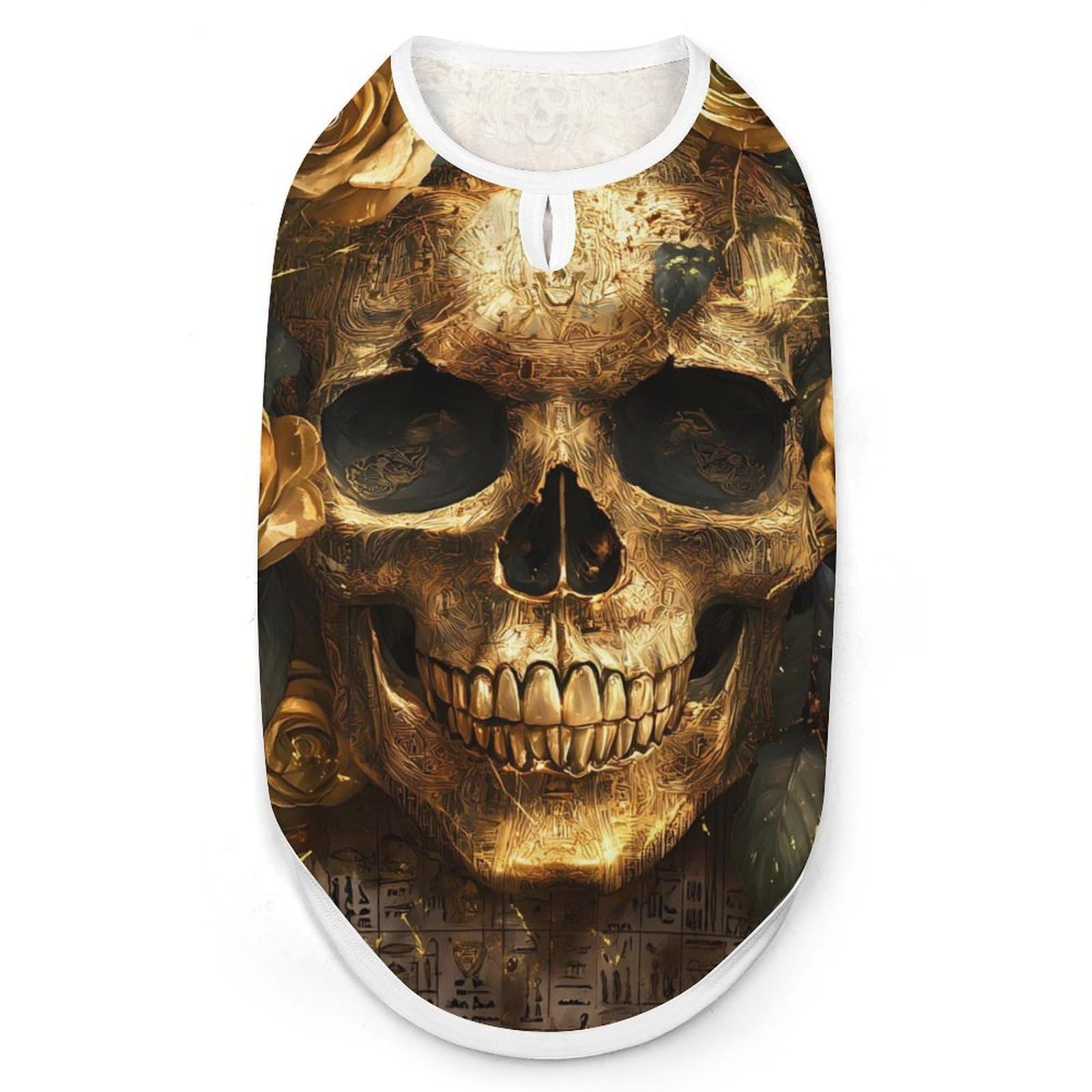 Ancient Egyptian Skull Rose Pet Vest Cute Dog Tank Top Soft Sleeveless T-Shirt for Puppy Kitty Cats S