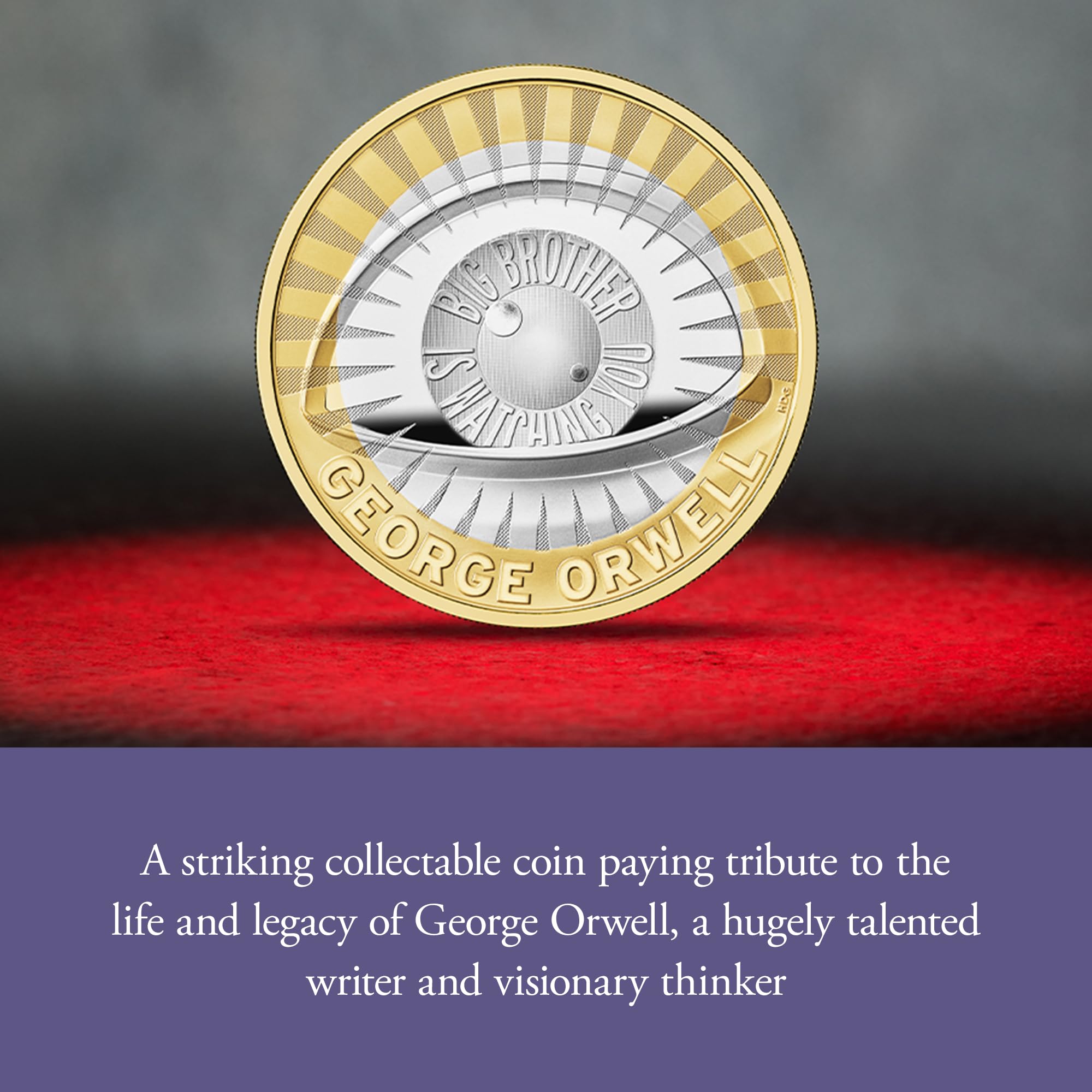 The Royal Mint, George Orwell 2025 UK £2 Brilliant Uncirculated Coin, Celebrating the Life and Legacy of George Orwell - Image 2