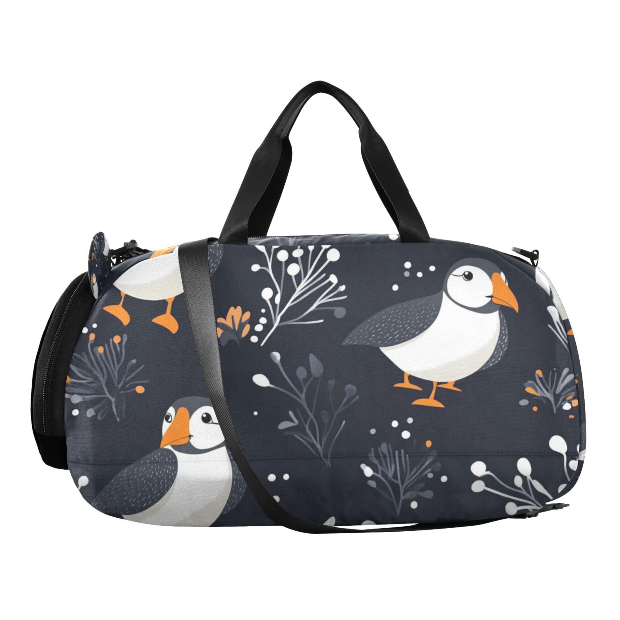 Glaphy Cute Kiwi Birds Duffle Bag for Toddler Boys Girls, Gym Sports Bag with Shoe Compartments, Kids Travel Overnight Weekender Shoulder Bag