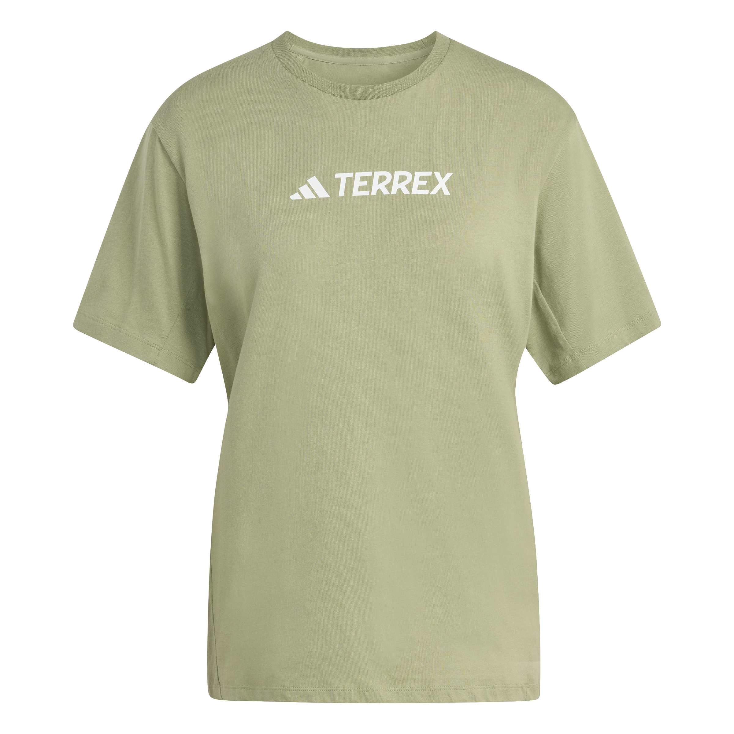 adidas Women's Terrex Classic Logo Shirt, Tent Green, S