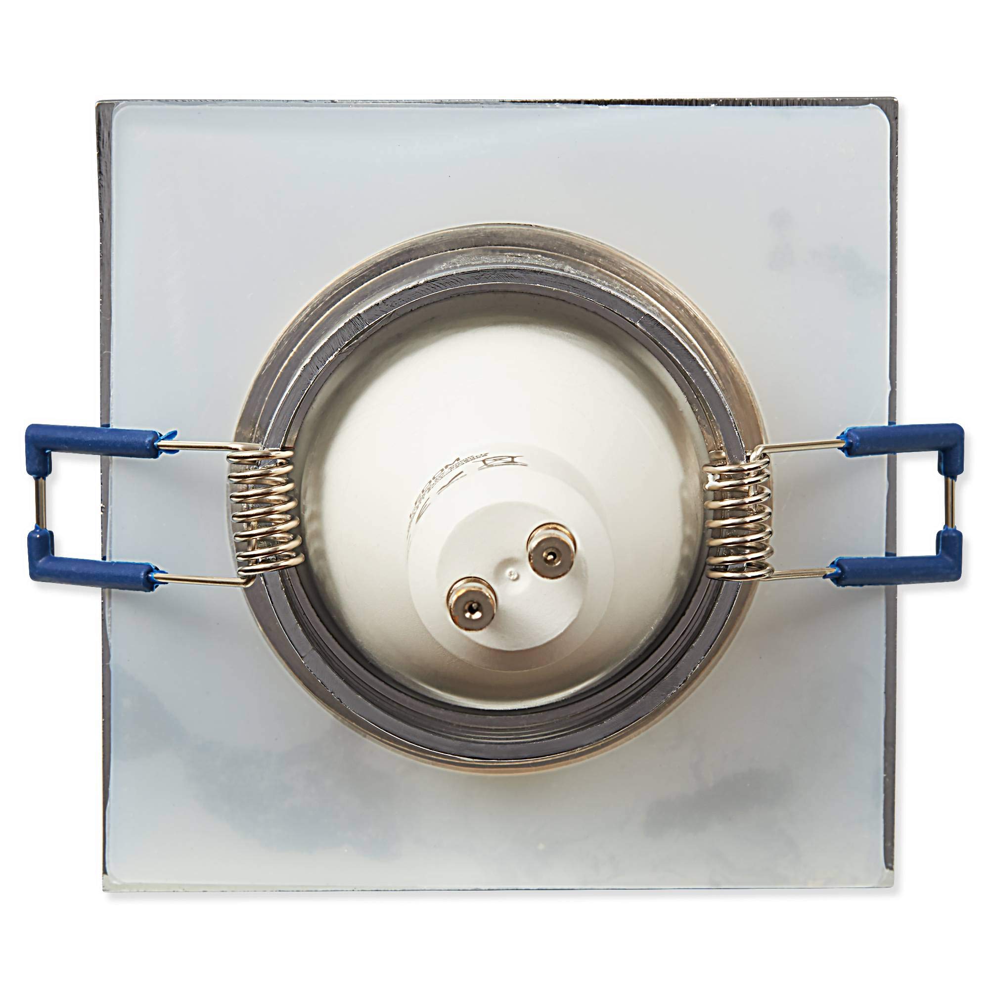 Juego de 6 focos LED empotrables IP44, cromados, rectangulares, 9 W, blanco cálido, 230 V, GU10, para baño, ducha, exterior, como plafón de techo, empotrable, 60 mm
