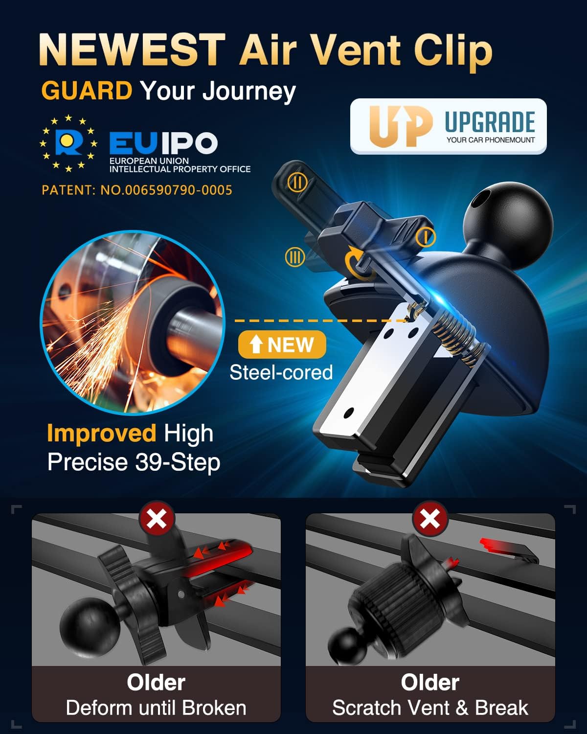 VANMASS [Pro Version] Universal Car Phone Mount [Super Suction Cup] Dashboard Phone Holder, Handsfree Windshield Dash Vent Phone Holder Car, Compatible for iPhone 16 15 14 13 Samsung LG & Truck,Red