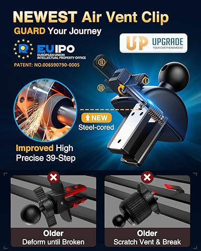 Miniatura 6 de VANMASS - Soporte universal para teléfono para automóvil, con ventosa superventosa, soporte para teléfono, manos libres, parabrisas y ventilación,