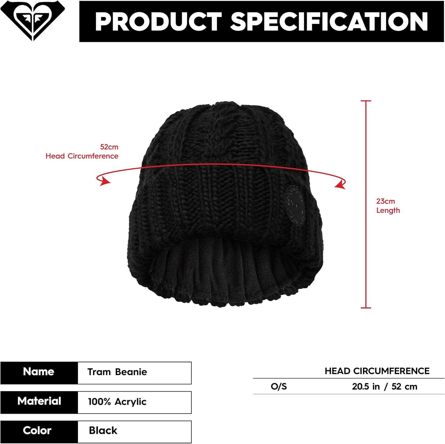Roxy Women's Tram Beanie - Cozy Winter Hat with Classic Knit Design