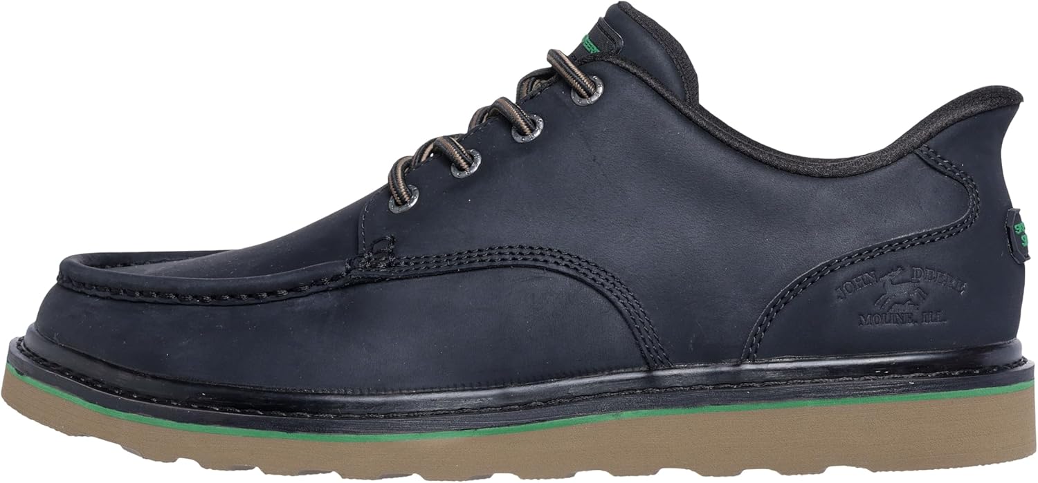 Skechers Mens John Deere Leather Moc Toe Brockman Bungee Slip Ins - Image 3
