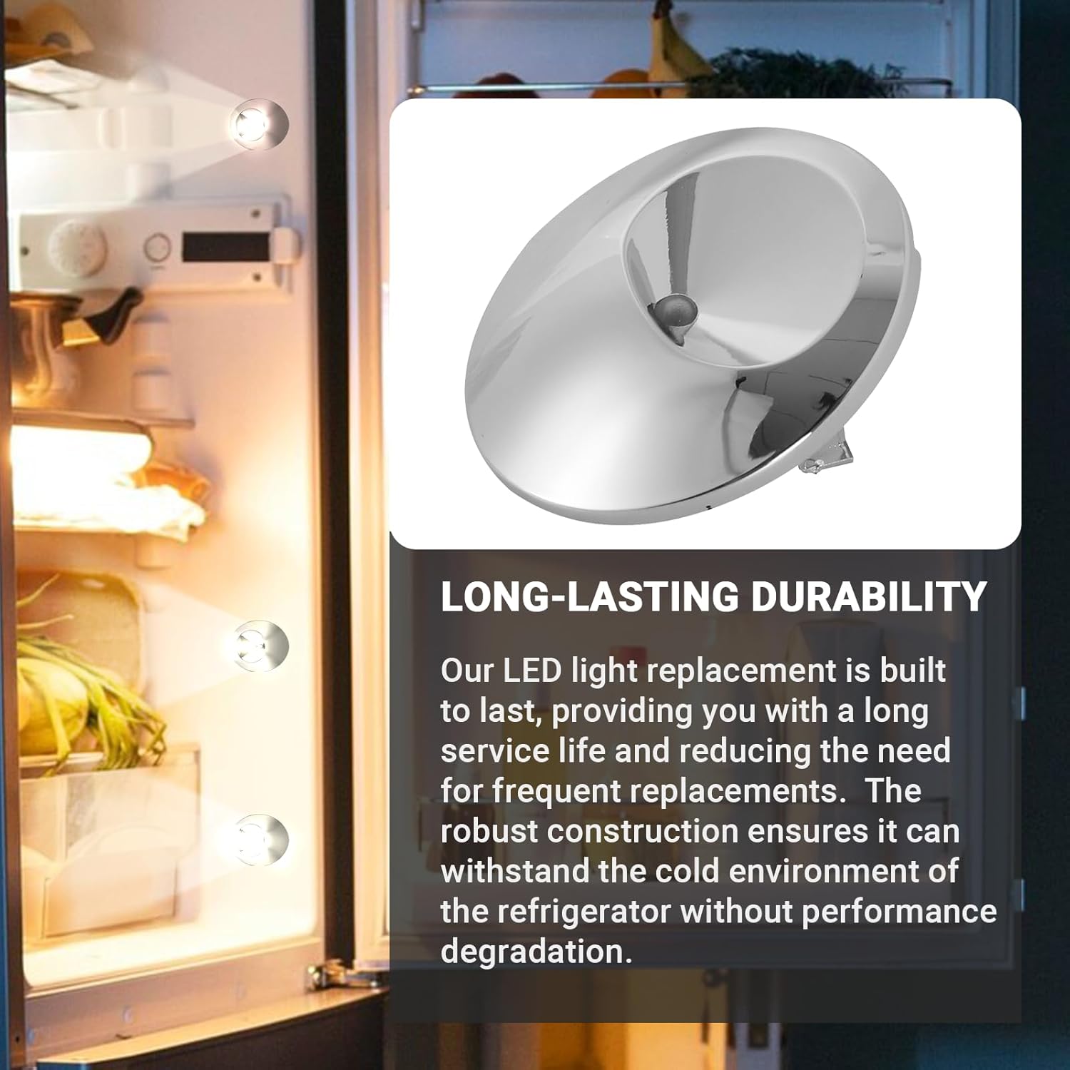 Calvana Upgraded LED Light Replacement for GE Refrigerators,Fridge Light Bulb Replacement, Compatible with Multiple Models WR55X11132,WR55X25754,Long-Lasting & Energy Efficient