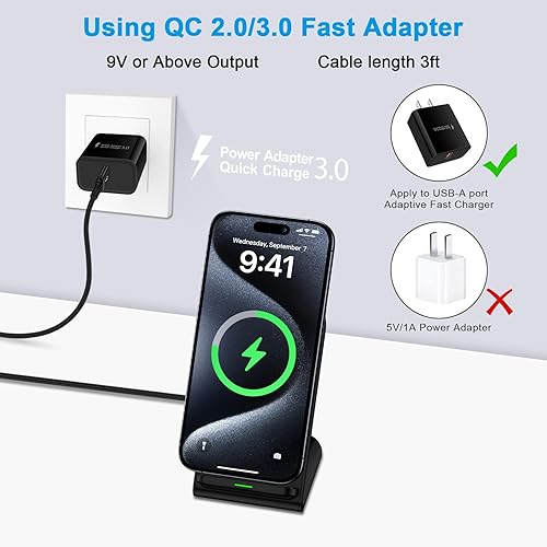 Miniatura 2 de Para Samsung Cargador Inalámbrico 15W Soporte de carga rápida para Samsung Galaxy S25 Ultra S25+S25 S24 FE S23 S22 S21 S20, Android Cargador