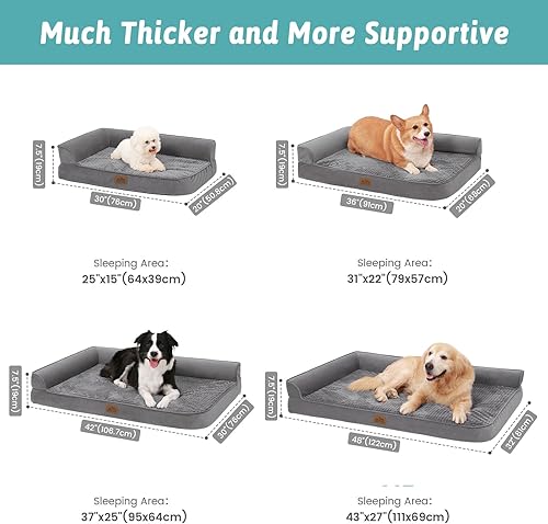 Miniatura 3 de Camas ortopédicas para perros extra grandes, sofá XXL para mascotas para perros grandes, sofá de espuma de gran apoyo con funda de forro