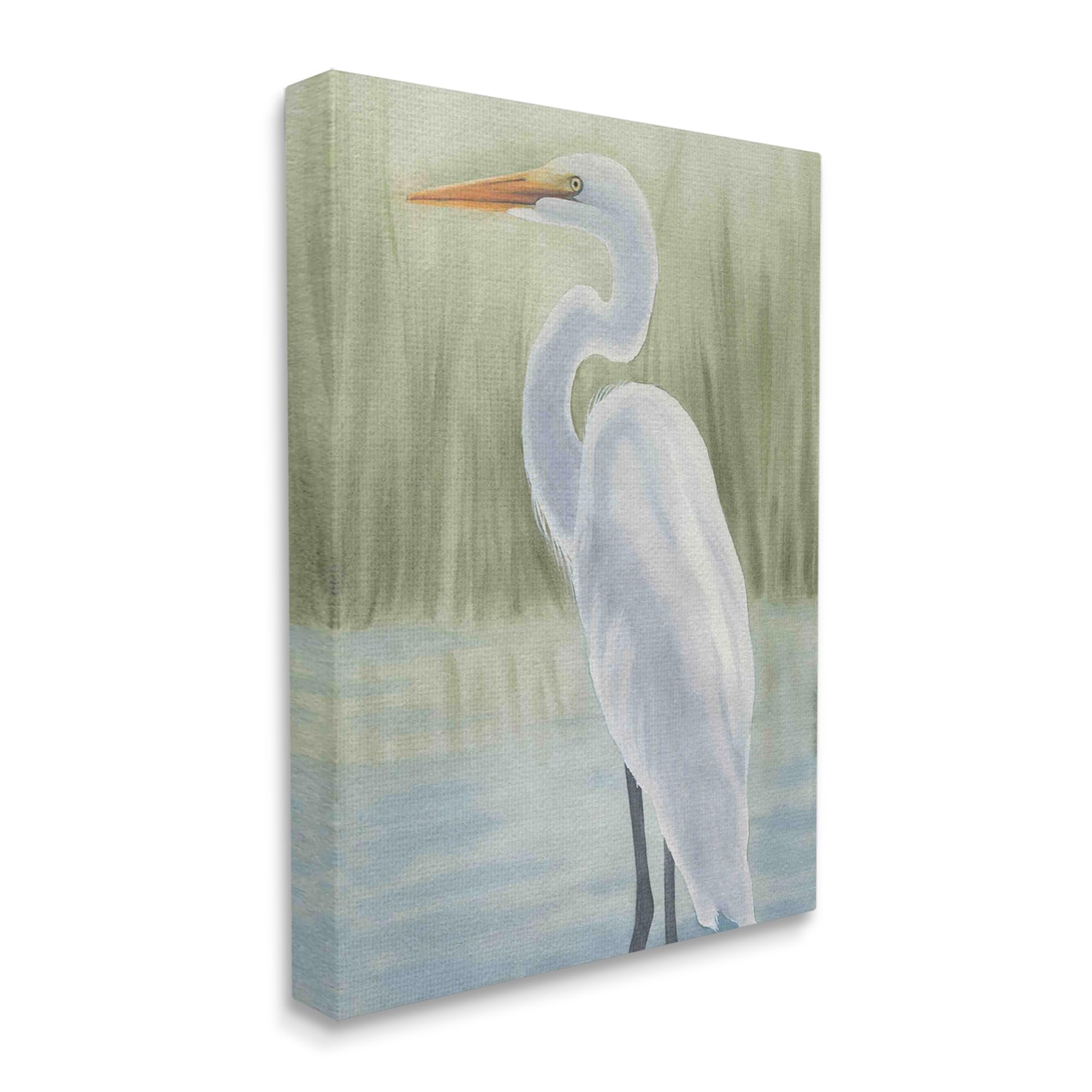 Wandschild „Egret Vogel“ Von Lucca Sheppard – Dunkelblaues Design Auf Holz | 25,4x38,1 Cm | Fertig Zum Aufhängen, Kein Rahmen Nötig