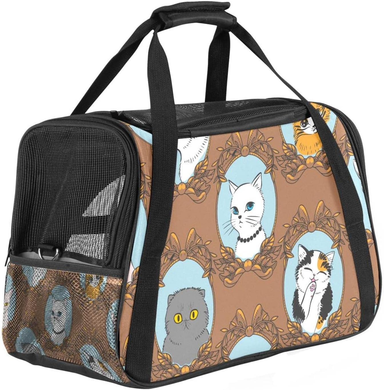 ペットキャリーバッグ ペットバッグ 猫・小型犬用 ドライブ/キャンピング/旅行/通院/災害避難用,猫 面白い レトロ