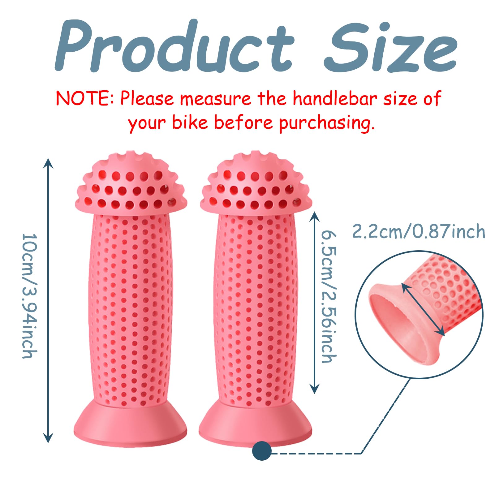 KASESSS 2 works Children's Bike Handlebar Grips, Kids Bicycle Handlebar Grips 22mm Diameter - Image 2