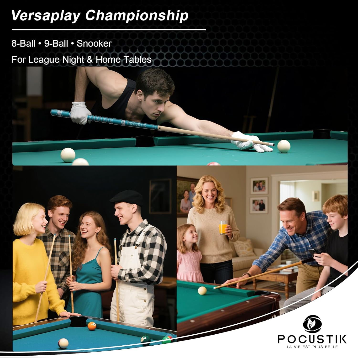 Pool Cue, 58" 2-Piece Canadian Maple Billiard Stick with Ergonomic Grip & 13mm Tip, Pro Pool Stick in 6 Colors & 4 Weights (18-21oz) Options for House Bar, Incl. Chalk