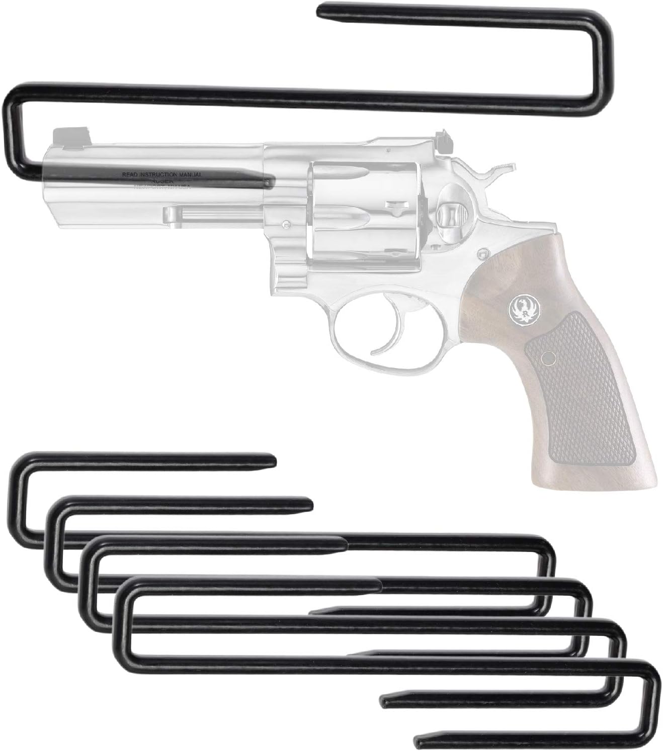 SnapSafe Handgun Hangers .357 Caliber, 75873, 4pk - Maximize Gun Safe Space with Easy Access Under Shelf Storage Gun Hangers - PVC Coated Steel Wire Pistol Holder Protect & Store 357 Caliber & Larger : Sports & Outdoors