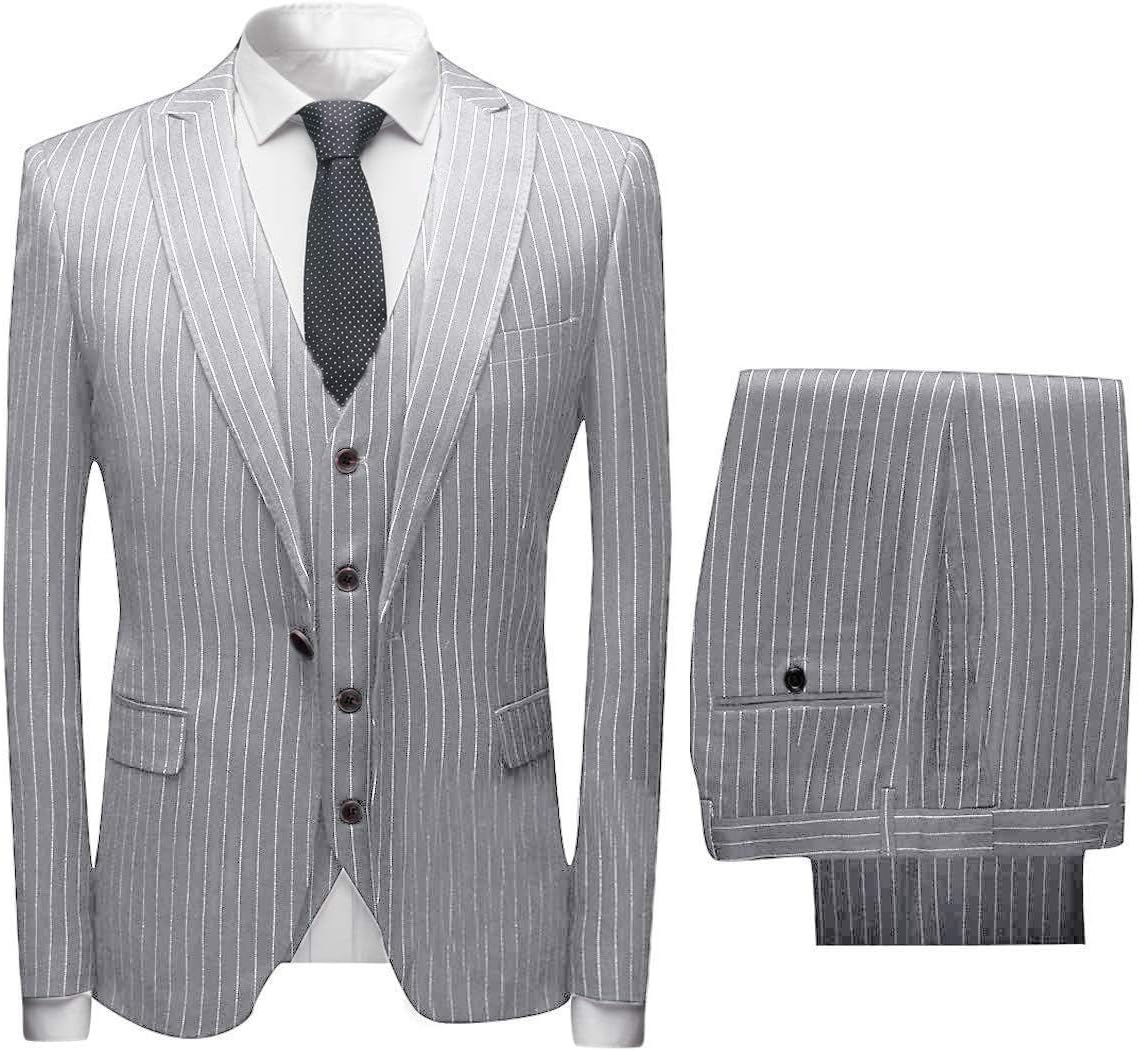 ダークグレー ストライプ シングルブレストスーツジャケット グレーストライプ、セットアップ、シングルブレスト、2つボタン