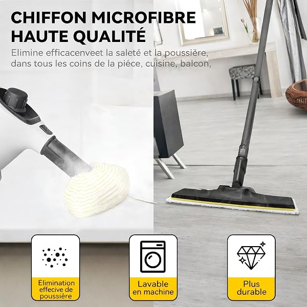 Lot De 6 Chiffons En Microfibre De Rechange Compatibles Avec Karcher EasyFix SC 1, SC 2, SC 3, SC 4, SC 5 – Accessoires Pour Nettoyeur Vapeur - 4