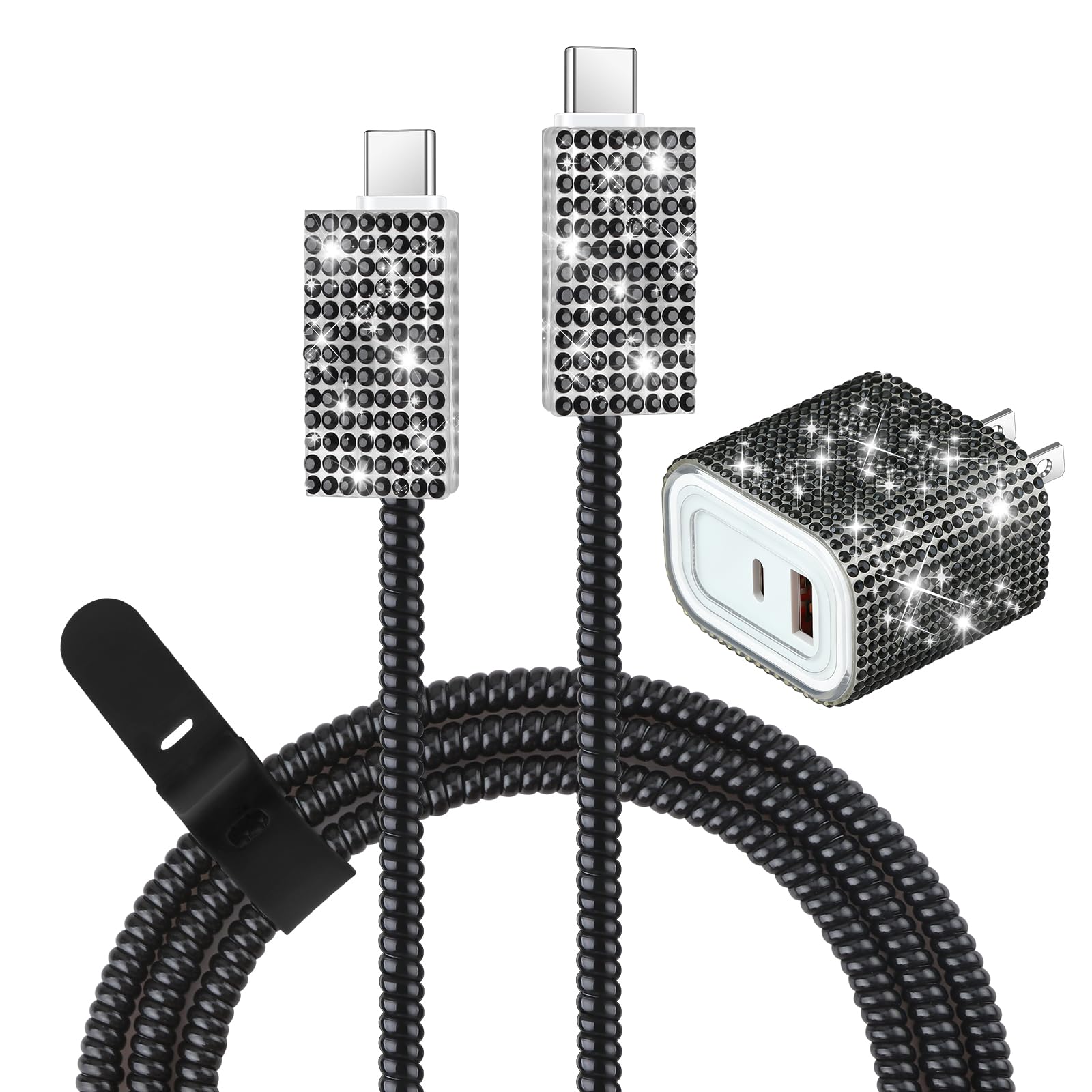 Aolcev for iPhone Charger Fast Charging Bling USB C Wall Charger Block 30W