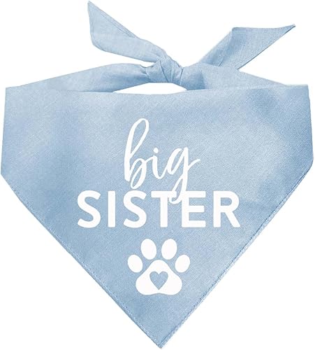 Miniatura 7 de Bandana para perro con mensaje de anuncio de bebé para hermana mayor con pata de corazón (lavanda, OS 86)