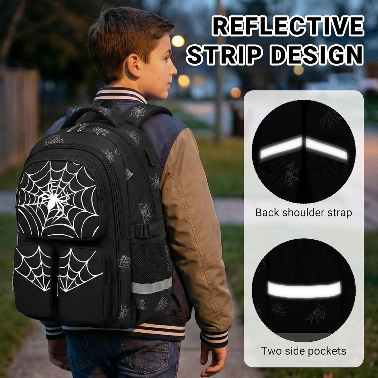 Kids Backpack for Boys - Cool Boys Backpack for Elementary, Middle and High School - 18″ Large Capacity Students Bookbag Travel Daypack with Multiple Pockets