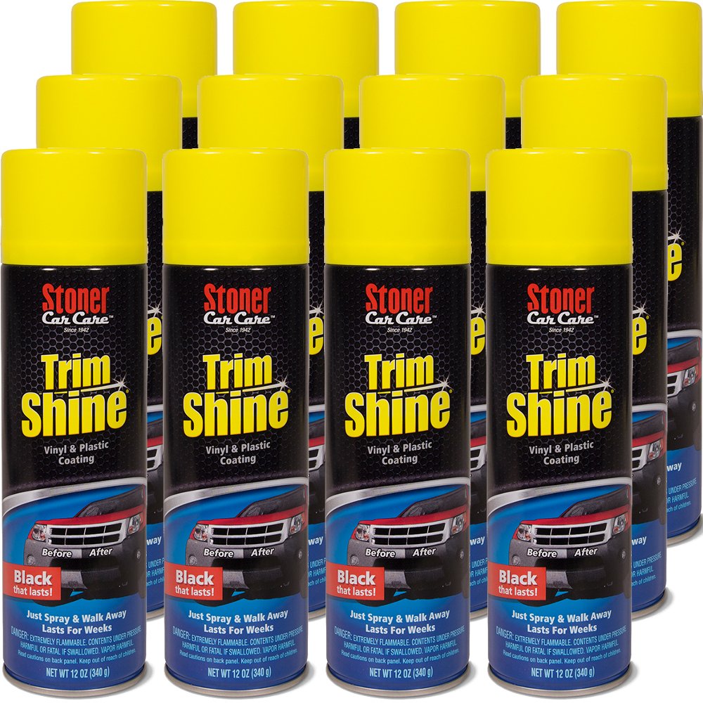 Stoner Car Care91034-12PK Trim Shine – Vinyl and Plastic Protectant Coating for Interior & Exterior Car Detailing – Restores OEM Color, Adds Shine, UV & Water Protection – 12 Oz, Pack of 12