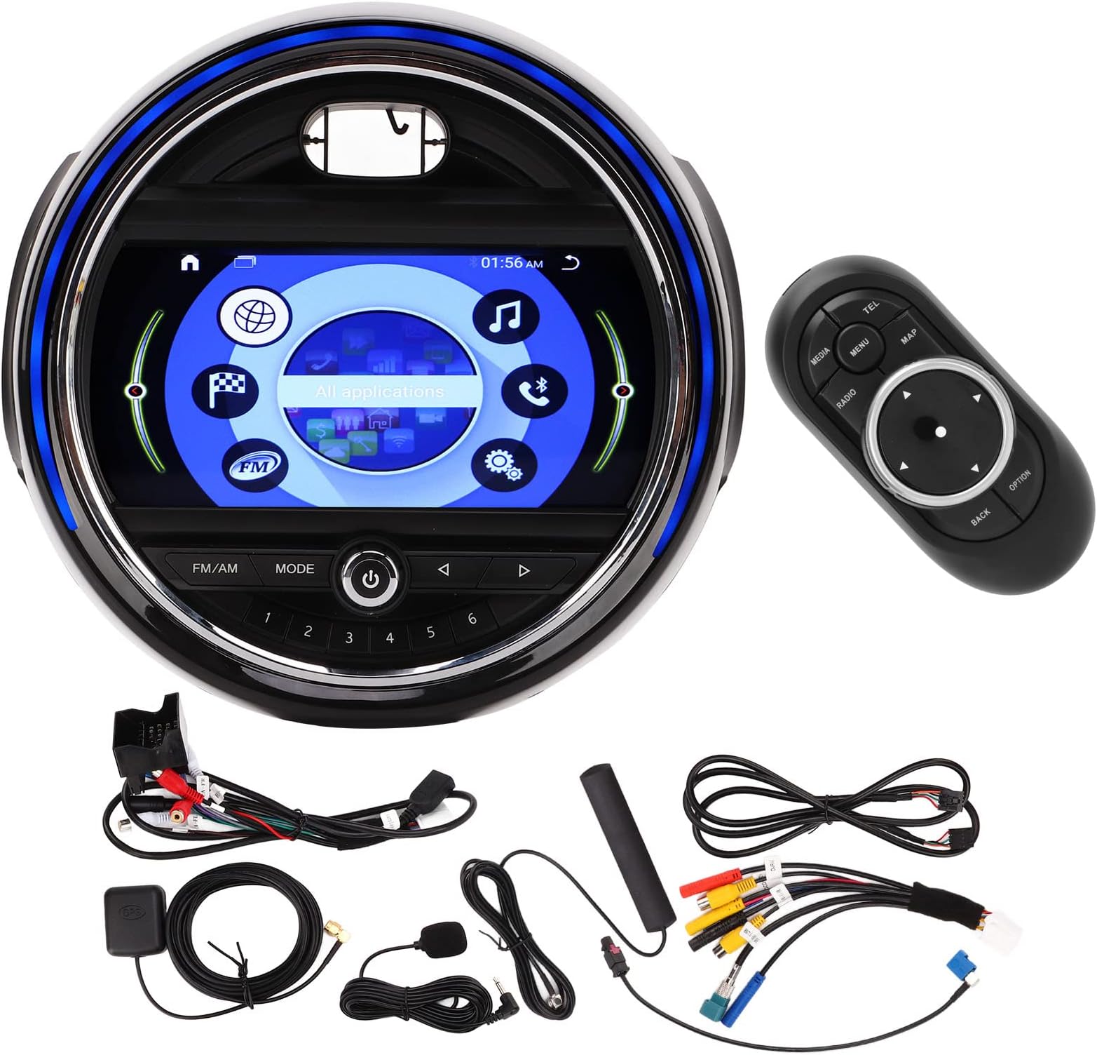 Car Stereo, 4G Ram 64G ROM Car G-P-S Navigation Steering Wheel Control BT Touch Screen for Android 11 Operating System