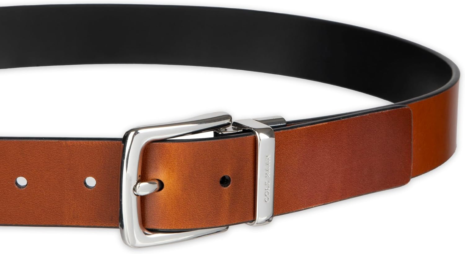 Cole Haan mens Reversible Embossed Logo Loop Casual Belt - Image 4