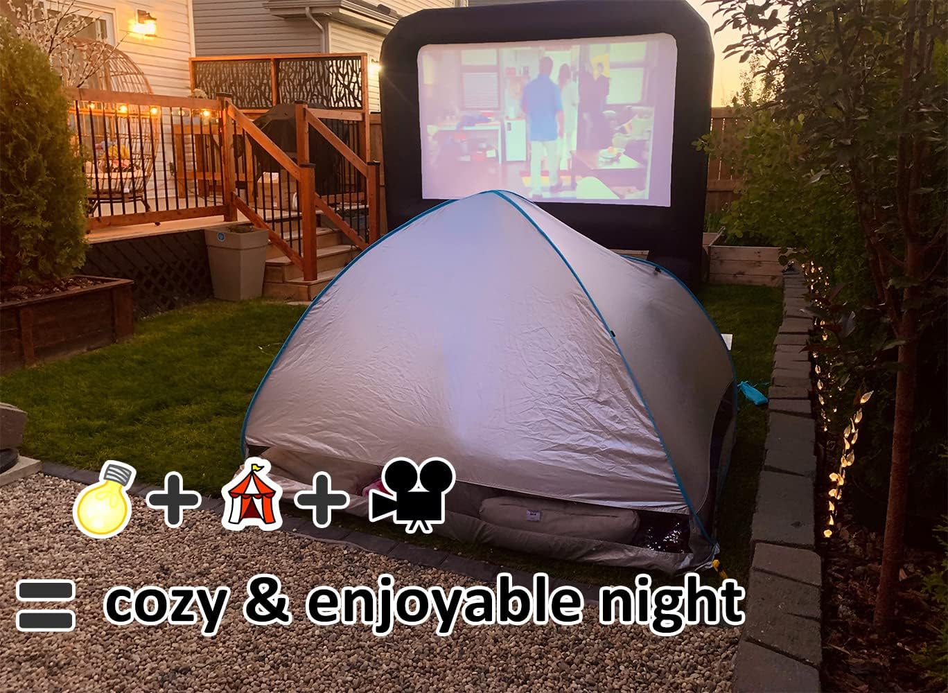 HuaKastro 14 FT Inflatable Projector Screen – One-Piece Design, Easy Setup Blow-Up Movie Screen with Quiet Fan, Ideal for Outdoor & Indoor Movie Nights, Backyard Events, and Parties (Stable Base) 9 71PgdcGfL8L. AC SL1368