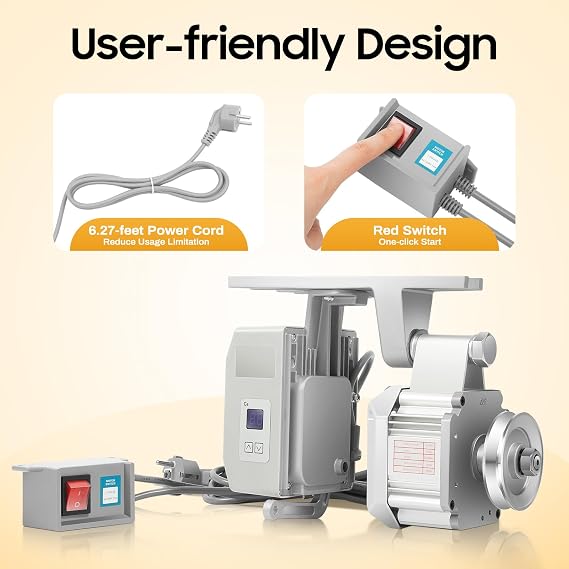 550W Sewing Machine Motor, 200-6000 RPM Heavy Duty Garment Sewing Machines Industrial Sewing Machine Motor, for Home Textiles, Industrial Manufacturing