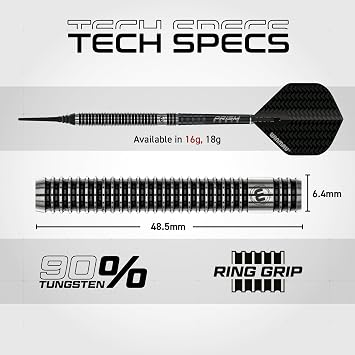 Winmau Blackout Softip Tungsten Darts Set with Flights and Shafts (Stems)