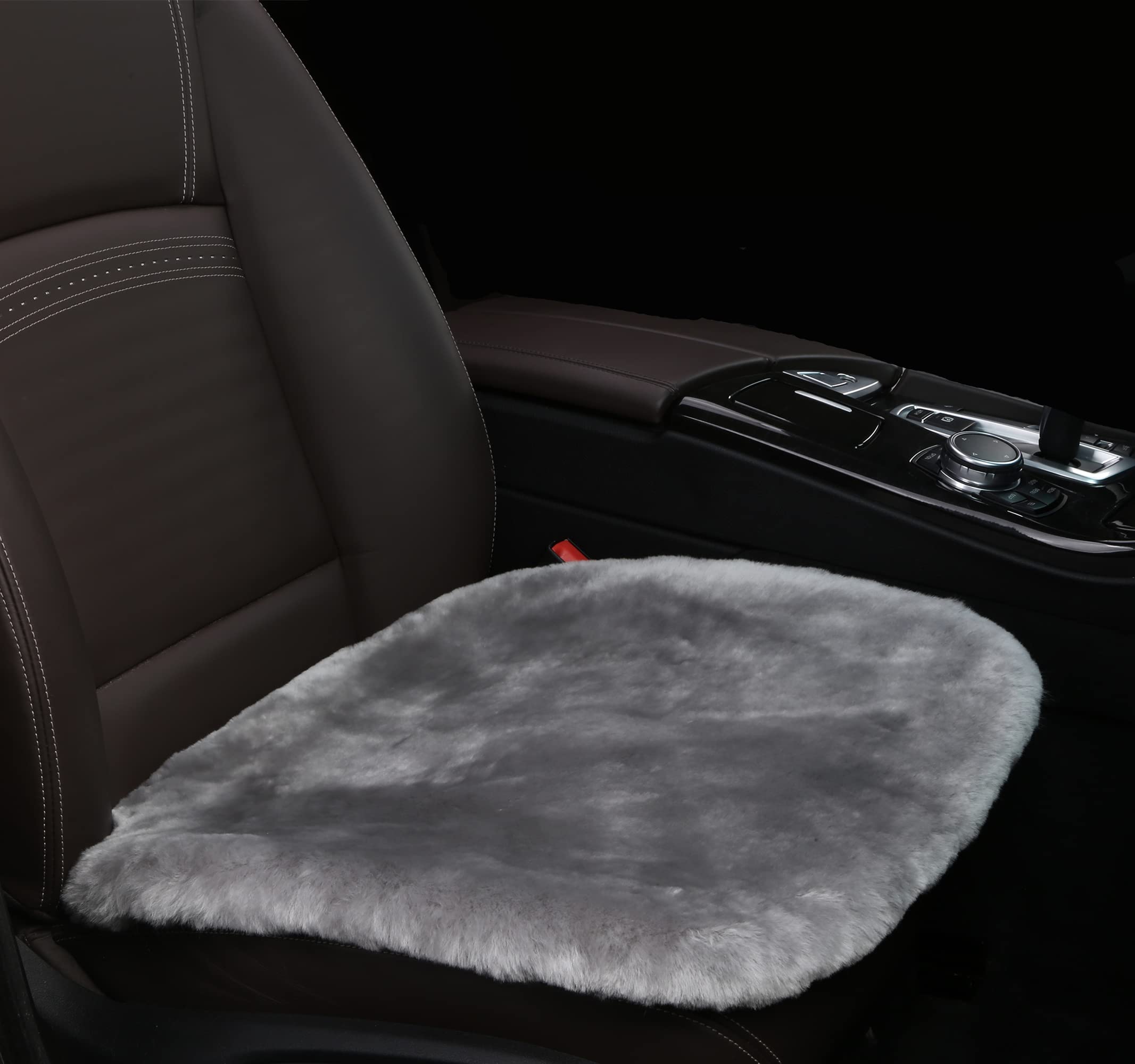 Sisha-A Sheepskin Seat Cushion Cover Wholehide Short Wool Seat Pad Natural Fur Car Seat Covers Universal Fit for Most Car, Truck, SUV, or Van Front